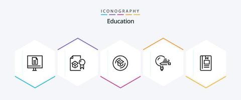 pack d'icônes de 25 lignes d'éducation, y compris l'apprentissage. éducation. étudier. l'école. connaissances vecteur