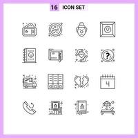 pack d'icônes vectorielles stock de 16 signes et symboles de ligne pour les éléments de conception vectoriels modifiables préférés du bloc-notes de joker de bureau de données vecteur