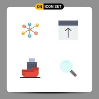 4 icônes créatives signes et symboles modernes de l'interface du groupe de livraison wlan expédier des éléments de conception vectoriels modifiables vecteur