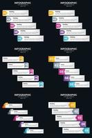 vecteur 6 infographie pack présentation modèle de diapositive 5 étapes cycle diagrammes et chronologies