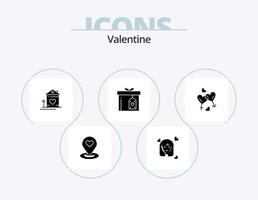 pack d'icônes de glyphe de la saint-valentin 5 conception d'icônes. l'amour. valentines. l'amour. Valentin. avatar vecteur