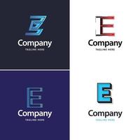 lettre e grand logo pack design création de logos modernes créatifs pour votre entreprise vecteur