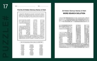 nomdieuasmaularabicreligionpuzzle de motséducatifmots croisésanglaisactivitéfiche enfantscasse-têtequiztâche de recherchedéfi d'activitéfeuille de travail vecteur