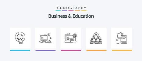 pack d'icônes business et education line 5, y compris l'aide. urgence. Entreprise. inspiration. idée. conception d'icônes créatives vecteur