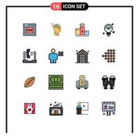 pack d'icônes vectorielles stock de 16 signes et symboles de ligne pour l'internet des objets wifi utilisateur internet éducation éléments de conception vectoriels créatifs modifiables vecteur