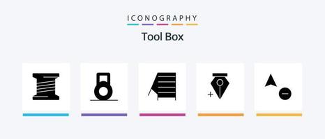 outils glyphe 5 pack d'icônes comprenant. ancre. le curseur. conception d'icônes créatives vecteur