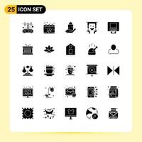 25 icônes créatives signes et symboles modernes de la thérapie tasse de musique écouteurs boutique éléments de conception vectoriels modifiables vecteur
