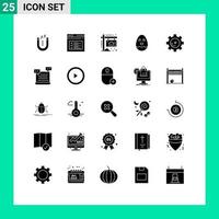 ensemble de 25 symboles d'icônes d'interface utilisateur modernes signes pour la définition de texte de pâques de laboratoire éléments de conception vectoriels modifiables maison heureuse vecteur