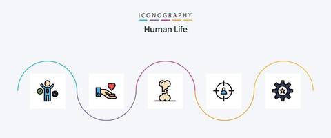 pack d'icônes plat 5 rempli de ligne humaine, y compris les ressources. Humain. docteur. heure. le management vecteur