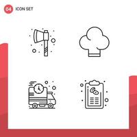 concept de 4 lignes pour les sites Web mobiles et les applications ax truck chef fast coffee éléments de conception vectoriels modifiables vecteur