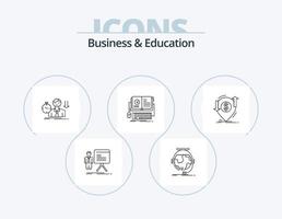 pack d'icônes de ligne d'affaires et d'éducation 5 conception d'icônes. vidéo. personnes. main tremblante. ressource humaine. recherche vecteur