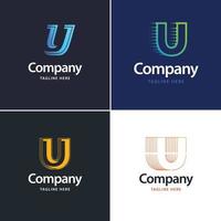 lettre u grand logo pack design création de logos modernes créatifs pour votre entreprise vecteur