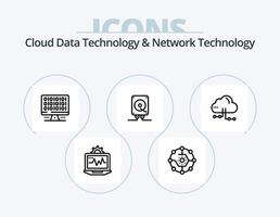 technologie de données cloud et ligne de technologie de réseau pack d'icônes 5 conception d'icônes. rafraîchir. des ordinateurs. électricité. l'informatique. l'ordinateur vecteur