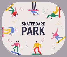 affiche de parc de skateboard vecteur