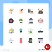 16 interface utilisateur pack de couleurs plates de signes et symboles modernes de l'assurance de l'argent humain apple education pack modifiable d'éléments de conception de vecteur créatif