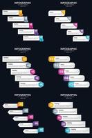 vecteur 6 infographie pack présentation modèle de diapositive 5 étapes cycle diagrammes et chronologies