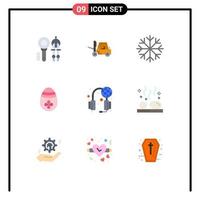 9 icônes créatives signes et symboles modernes de services transport d'oeufs décoration d'oeufs de pâques éléments de conception vectoriels modifiables vecteur