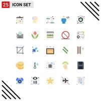 pack d'icônes vectorielles stock de 25 signes et symboles de ligne pour le balisage de sécurité ordinateur portable corps humain éléments de conception vectoriels modifiables vecteur