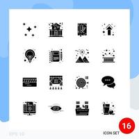 interface utilisateur pack de 16 glyphes solides de base de flèches de direction personnes flèche déclaration éléments de conception vectoriels modifiables vecteur