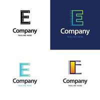 lettre e grand logo pack design création de logos modernes créatifs pour votre entreprise vecteur