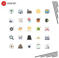 pack d'icônes vectorielles stock de 25 signes et symboles de ligne pour l'immobilier en ligne industrie maison marketing éléments de conception vectoriels modifiables vecteur