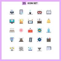 pack de 25 signes et symboles de couleurs plates modernes pour les supports d'impression web tels que la lecture audio star wars wifi internet éléments de conception vectoriels modifiables vecteur