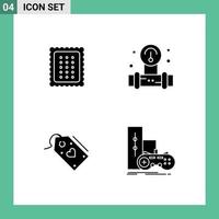 4 interface utilisateur pack de glyphes solides de signes et symboles modernes d'éléments de conception vectoriels modifiables vecteur