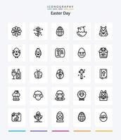 pack d'icônes créatives de Pâques 25 telles que la décoration. la nature. poulet. Pâques. livre vecteur