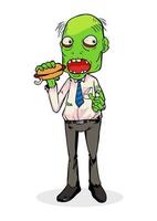 illustration de dessin animé de zombie vecteur