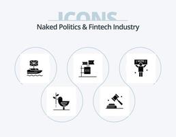 politique nue et glyphe de l'industrie fintech pack d'icônes 5 conception d'icônes. les ordures. boycotter. voter. bulletin de vote. Royaume vecteur