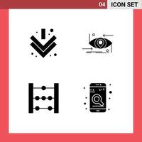 symboles d'icônes universels groupe de 4 glyphes solides modernes d'éléments de conception vectoriels modifiables d'application scientifique avancée d'éducation de flèche vecteur