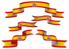 ensemble de ruban drapeau espagne vecteur