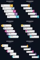 vecteur 6 infographie pack présentation modèle de diapositive 5 étapes cycle diagrammes et chronologies