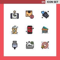 9 icônes créatives signes et symboles modernes de vacances cole logistique gâteau pompier éléments de conception vectoriels modifiables vecteur