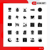 ensemble de 25 symboles d'icônes d'interface utilisateur modernes signes pour consultant en appareil multimédia caméra cam éléments de conception vectoriels modifiables vecteur