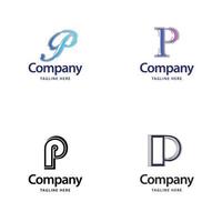 lettre p grand logo pack design création de logos modernes créatifs pour votre entreprise vecteur