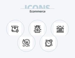pack d'icônes de ligne de commerce électronique 5 conception d'icônes. masse. boîte. pancarte. étiqueter. dollar vecteur