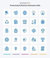 productivité créative et compétences de motivation commerciale 25 pack d'icônes bleues telles que l'ampoule. innovation. Humain. idée. travail vecteur