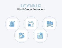 pack d'icônes bleues de sensibilisation au cancer du monde 5 conception d'icônes. la communication. nourriture. santé. bien-être. Pomme vecteur
