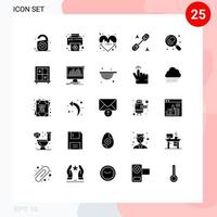 25 pack de glyphes solides d'interface utilisateur de signes et symboles modernes d'éléments de conception vectoriels modifiables de bureau de cuisine de coeur de cuisine d'oeuf vecteur
