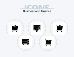 pack d'icônes de glyphe de finances 5 conception d'icônes. . . magasin. Panier. vérifier vecteur