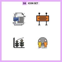 4 interface utilisateur filledline pack de couleurs plates de signes et symboles modernes du format de fichier d'investissement de fichier cdr barrière de circulation homme éléments de conception vectoriels modifiables vecteur