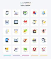 notifications créatives 25 pack d'icônes plates telles que les options. alerte. discuter. Star. écran vecteur