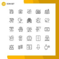 concept de 25 lignes pour les sites Web mobiles et applications accès expédition argent cadeau livraison laboratoire éléments de conception vectoriels modifiables vecteur