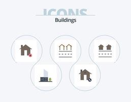 bâtiments icône plate pack 5 conception d'icônes. logement. domaine. maison. réel. maison vecteur