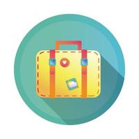 icône de style détaillé de voyage valise vecteur