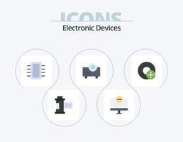 appareils icône plate pack 5 conception d'icônes. ajouter. présentation. surveiller. appareil. gadget vecteur
