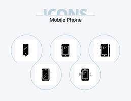 pack d'icônes de glyphe de téléphone portable 5 conception d'icônes. portable. téléphone fixe. Huawei. signaux. portable vecteur