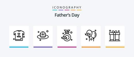 pack d'icônes de la ligne 5 de la fête des pères, y compris papa. père. vœux. papa. fête des pères. conception d'icônes créatives vecteur
