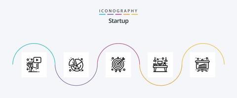pack d'icônes de ligne de démarrage 5, y compris les entreprises. appareil. La Flèche. lieu de travail. pupitre vecteur